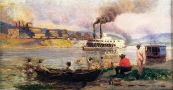 Thomas Pollock Anschutz : Steamboat on the Ohio II